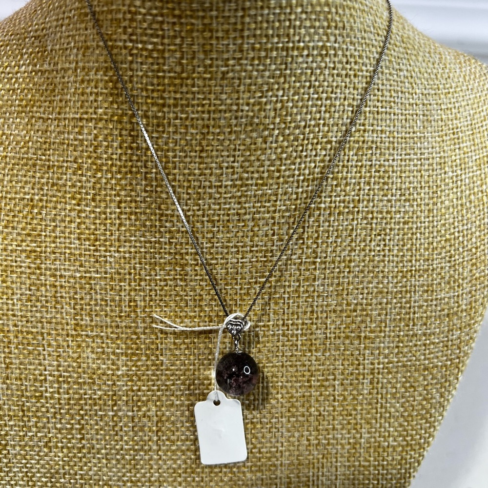 Sterling Silver Chain Necklace with Garden Quartz Pendant